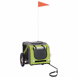 vidaXL Pet Bike Trailer Cargo Trailer Oxford Fabric and Iron - green, 125 x 63 x 66 cm