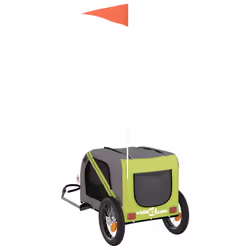 vidaXL Pet Bike Trailer Cargo Trailer Oxford Fabric and Iron - green, 125 x 63 x 66 cm - Additional view 7