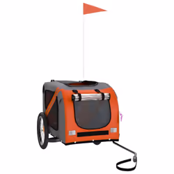 vidaXL Dog Bike Trailer Bicycle Trailer Bike Carriage Oxford Fabric and Iron - orange - Additional view 2