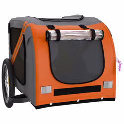 vidaXL Dog Bike Trailer Bicycle Trailer Bike Carriage Oxford Fabric and Iron - orange - Additional view 4