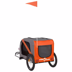 vidaXL Dog Bike Trailer Bicycle Trailer Bike Carriage Oxford Fabric and Iron - orange - Additional view 7