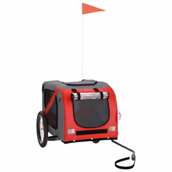 vidaXL Dog Bike Trailer Bicycle Trailer Bike Carriage Oxford Fabric and Iron - red