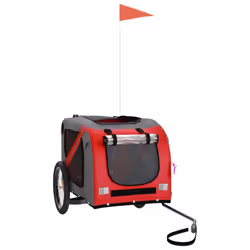 vidaXL Dog Bike Trailer Bicycle Trailer Bike Carriage Oxford Fabric and Iron - red