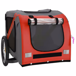 vidaXL Dog Bike Trailer Bicycle Trailer Bike Carriage Oxford Fabric and Iron - red - Additional view 4