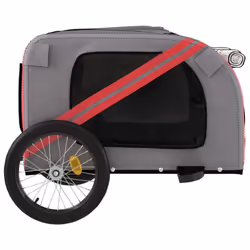 vidaXL Dog Bike Trailer Bicycle Trailer Bike Carriage Oxford Fabric and Iron - red - Additional view 6