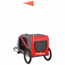 vidaXL Dog Bike Trailer Bicycle Trailer Bike Carriage Oxford Fabric and Iron - red - Additional view 7