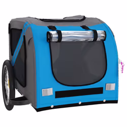 vidaXL Dog Bike Trailer Bicycle Trailer Bike Carriage Oxford Fabric and Iron - blue - Additional view 4