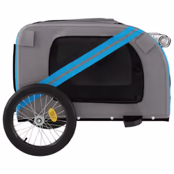 vidaXL Dog Bike Trailer Bicycle Trailer Bike Carriage Oxford Fabric and Iron - blue - Additional view 6