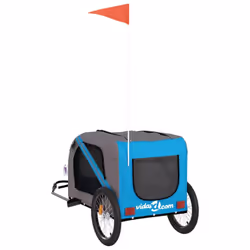 vidaXL Dog Bike Trailer Bicycle Trailer Bike Carriage Oxford Fabric and Iron - blue - Additional view 7