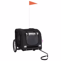 vidaXL Dog Bike Trailer Bicycle Trailer Bike Carriage Oxford Fabric and Iron - black