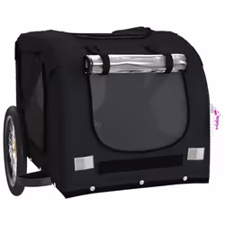 vidaXL Dog Bike Trailer Bicycle Trailer Bike Carriage Oxford Fabric and Iron - black - Additional view 4
