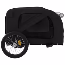 vidaXL Dog Bike Trailer Bicycle Trailer Bike Carriage Oxford Fabric and Iron - black - Additional view 6
