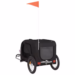 vidaXL Dog Bike Trailer Bicycle Trailer Bike Carriage Oxford Fabric and Iron - black - Additional view 7
