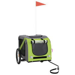 vidaXL Dog Bike Trailer Bicycle Trailer Bike Carriage Oxford Fabric and Iron - green