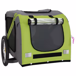 vidaXL Dog Bike Trailer Bicycle Trailer Bike Carriage Oxford Fabric and Iron - green - Additional view 4