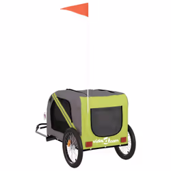 vidaXL Dog Bike Trailer Bicycle Trailer Bike Carriage Oxford Fabric and Iron - green - Additional view 7