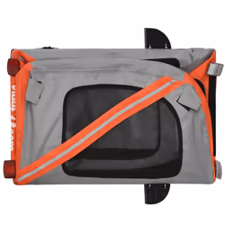 vidaXL Pet Bike Trailer Dog Carrier Orange and Black Oxford Fabric and Iron - Additional view 8