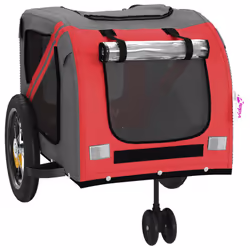 vidaXL Dog Bike Trailer Bicycle Trailer Bike Carriage Oxford Fabric and Iron - red - Additional view 4