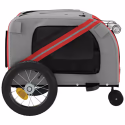vidaXL Dog Bike Trailer Bicycle Trailer Bike Carriage Oxford Fabric and Iron - red - Additional view 6