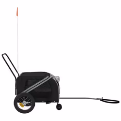 vidaXL Dog Bike Trailer Bicycle Trailer Bike Carriage Oxford Fabric and Iron - grey - Additional view 5
