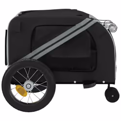 vidaXL Dog Bike Trailer Bicycle Trailer Bike Carriage Oxford Fabric and Iron - grey - Additional view 6