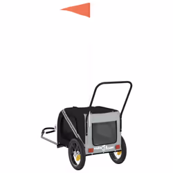 vidaXL Dog Bike Trailer Bicycle Trailer Bike Carriage Oxford Fabric and Iron - grey - Additional view 7