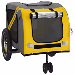 vidaXL Dog Bike Trailer Bicycle Trailer Bike Carriage Oxford Fabric and Iron - yellow - Additional view 4