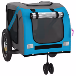 vidaXL Dog Bike Trailer Bicycle Trailer Bike Carriage Oxford Fabric and Iron - blue - Additional view 4