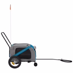 vidaXL Dog Bike Trailer Bicycle Trailer Bike Carriage Oxford Fabric and Iron - blue - Additional view 5