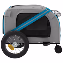 vidaXL Dog Bike Trailer Bicycle Trailer Bike Carriage Oxford Fabric and Iron - blue - Additional view 6