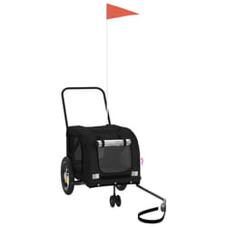 vidaXL Dog Bike Trailer Bicycle Trailer Bike Carriage Oxford Fabric and Iron - black