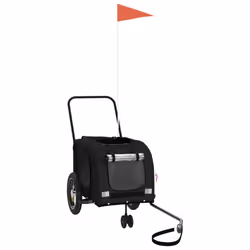 vidaXL Dog Bike Trailer Bicycle Trailer Bike Carriage Oxford Fabric and Iron - black