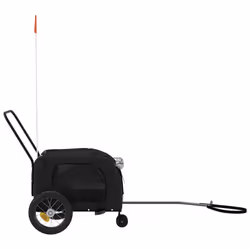 vidaXL Dog Bike Trailer Bicycle Trailer Bike Carriage Oxford Fabric and Iron - black - Additional view 5
