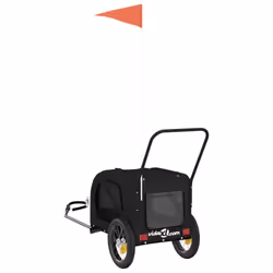 vidaXL Dog Bike Trailer Bicycle Trailer Bike Carriage Oxford Fabric and Iron - black - Additional view 7