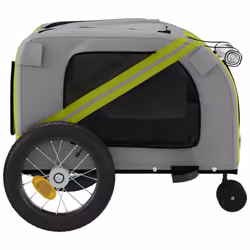 vidaXL Dog Bike Trailer Bicycle Trailer Bike Carriage Oxford Fabric and Iron - green - Additional view 6