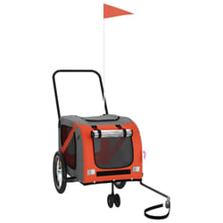 vidaXL Pet Bike Trailer Cargo Trailer Oxford Fabric and Iron - orange, 121 x 63 x 65 cm