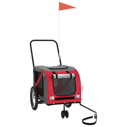 vidaXL Pet Bike Trailer Cargo Trailer Oxford Fabric and Iron - red, 121 x 63 x 65 cm