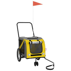 vidaXL Pet Bike Trailer Cargo Trailer Oxford Fabric and Iron - yellow, 121 x 63 x 65 cm