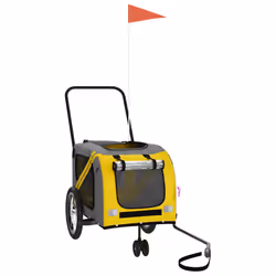 vidaXL Pet Bike Trailer Cargo Trailer Oxford Fabric and Iron - yellow, 121 x 63 x 65 cm