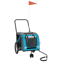 vidaXL Pet Bike Trailer Cargo Trailer Oxford Fabric and Iron - blue, 121 x 63 x 65 cm