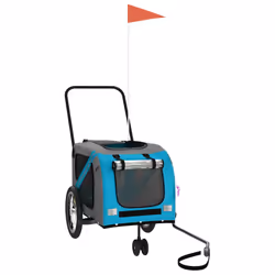 vidaXL Pet Bike Trailer Cargo Trailer Oxford Fabric and Iron - blue, 121 x 63 x 65 cm