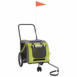 vidaXL Pet Bike Trailer Cargo Trailer Oxford Fabric and Iron - green, 121 x 63 x 65 cm