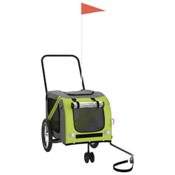 vidaXL Pet Bike Trailer Cargo Trailer Oxford Fabric and Iron - green, 121 x 63 x 65 cm