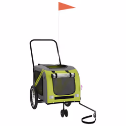 vidaXL Pet Bike Trailer Cargo Trailer Oxford Fabric and Iron - green, 121 x 63 x 65 cm