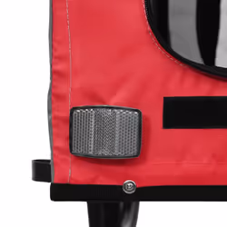 vidaXL Pet Bike Trailer Cargo Trailer Red and Grey Oxford Fabric and Iron - Additional view 10
