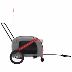 vidaXL Pet Bike Trailer Cargo Trailer Red and Grey Oxford Fabric and Iron - Additional view 5