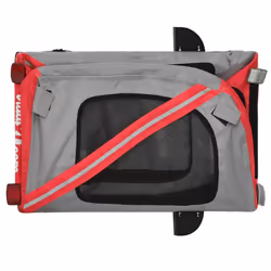 vidaXL Pet Bike Trailer Cargo Trailer Red and Grey Oxford Fabric and Iron - Additional view 8