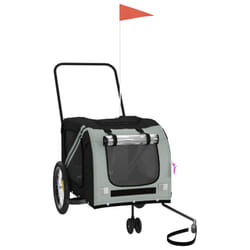 vidaXL Pet Bike Trailer Cargo Trailer Orange and Grey Oxford Fabric and Iron - grey