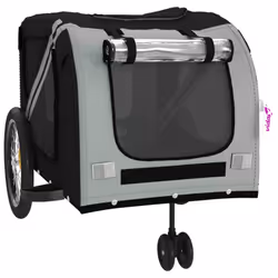 vidaXL Pet Bike Trailer Cargo Trailer Orange and Grey Oxford Fabric and Iron - grey - Additional view 4