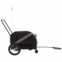 vidaXL Pet Bike Trailer Cargo Trailer Orange and Grey Oxford Fabric and Iron - grey - Additional view 5